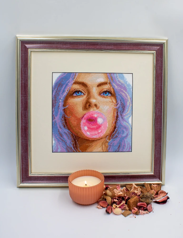 Aine Bubblegum Dreams kryželiu siuvinėjimo rinkinys su Aida 14 ct, 20×20