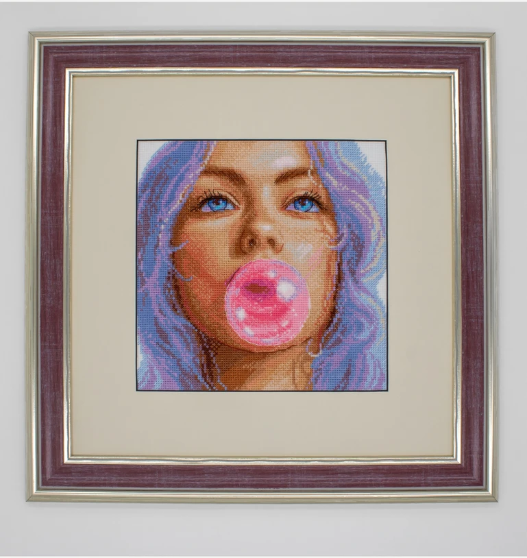 Aine Bubblegum Dreams kryželiu siuvinėjimo rinkinys su Aida 14 ct, 20×20