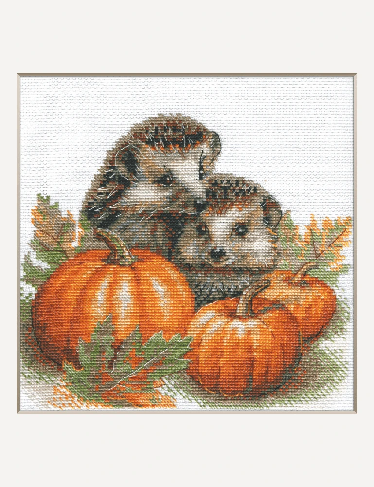Riolis Kryželio rinkinys. "Ežiai derliaus metu" 20x20 cm SRA1021