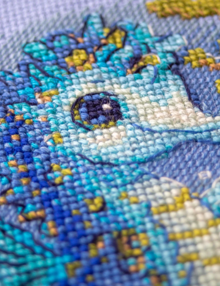 Aine Jūrų arkliuko siuvinėjimo kryželiu rinkinys su 14 ct Aida (15×15 cm)