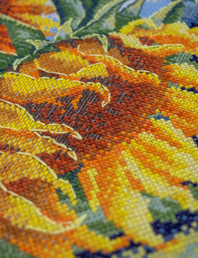 Aine Saulėgrąžos vėjyje kryželiu siuvinėjimo rinkinys, Aida 14 ct 30x24