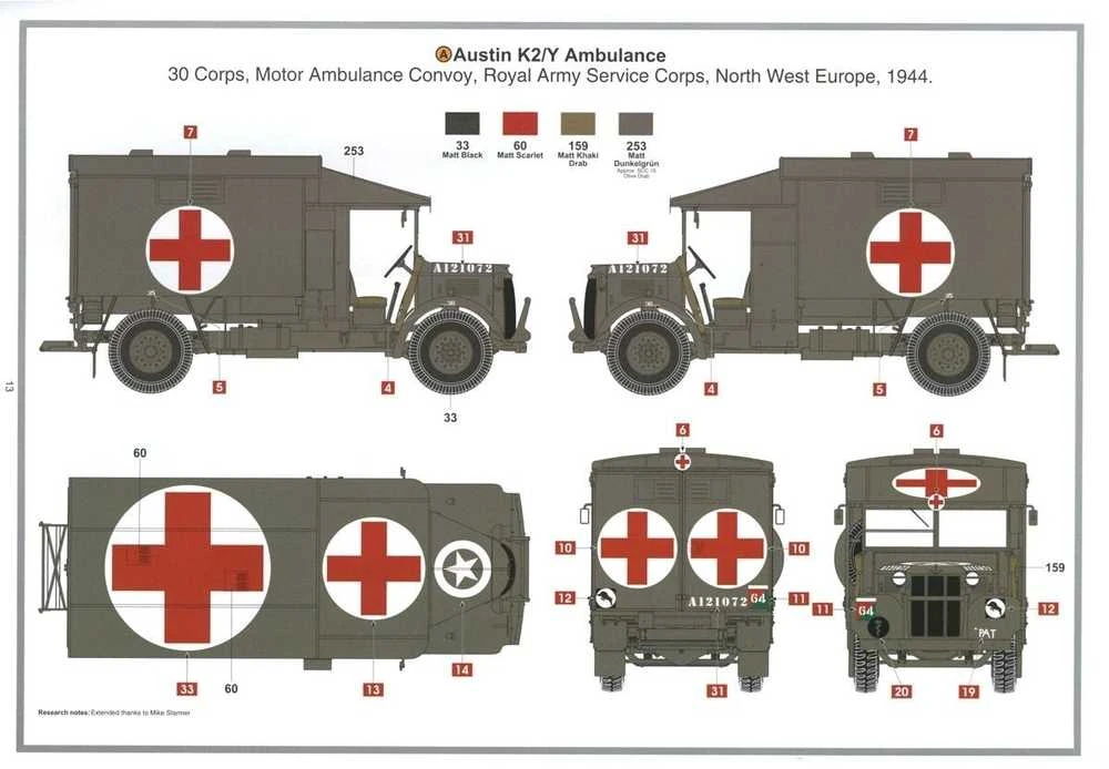 Airfix Austin K2/Y britų armijos greitosios modelis 1/35