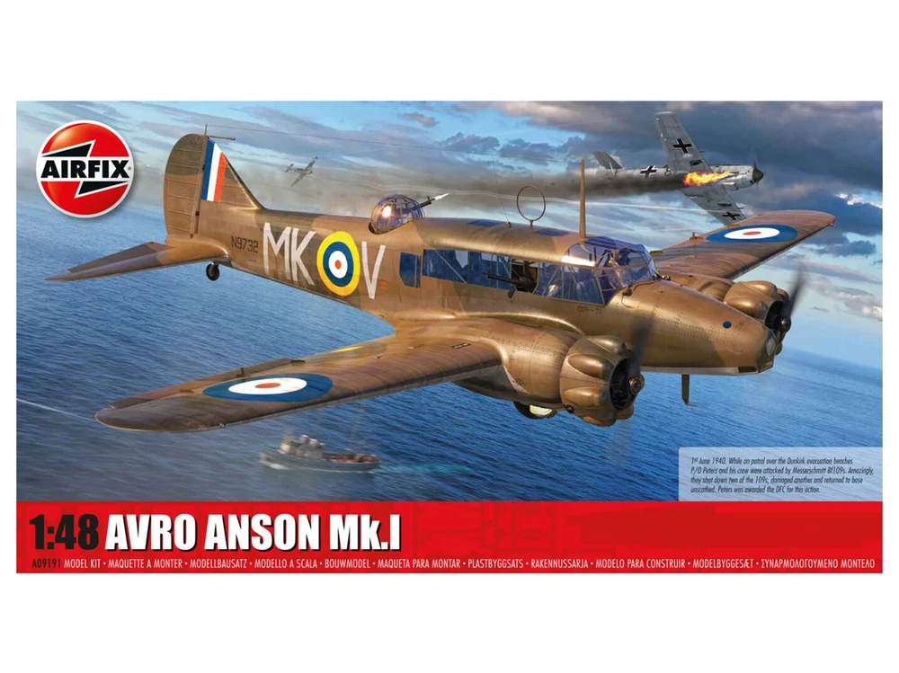 Airfix Avro Anson Mk.I 1/48 lėktuvo plastikinis modelio rinkinys