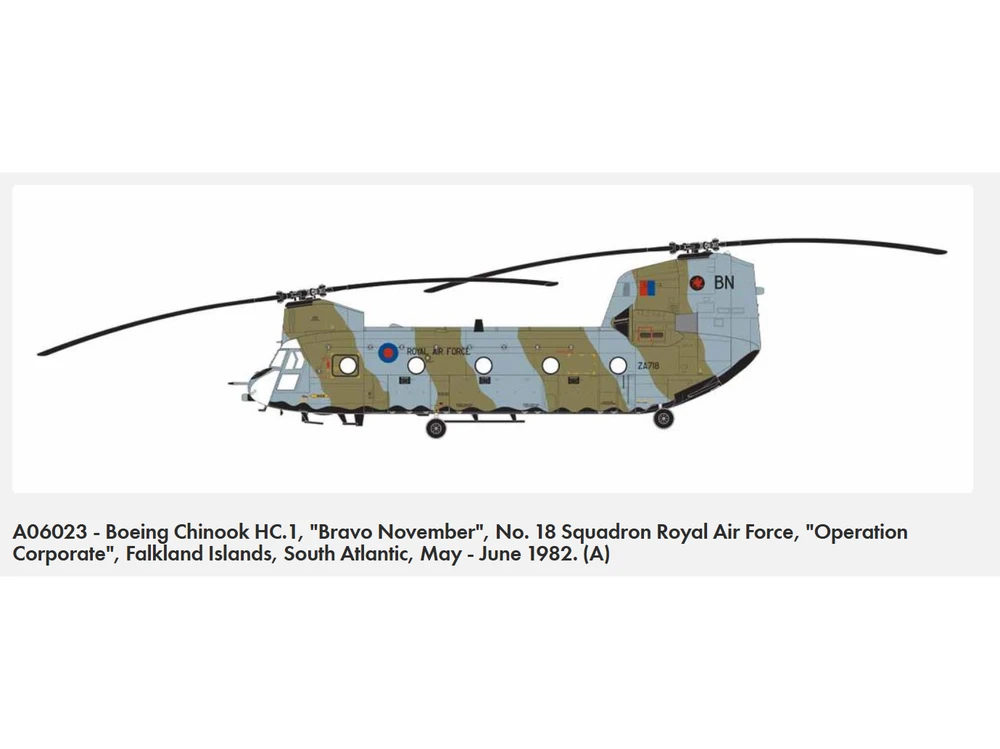 Airfix Boeing Chinook HC.1 1/72 plastikinis sraigtasparnio modelis A06023