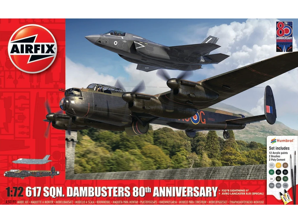 „Airfix F-35B Lightning II“ + „Avro Lancaster“ 1/72 naikintuvai, 80 m. rinkinys
