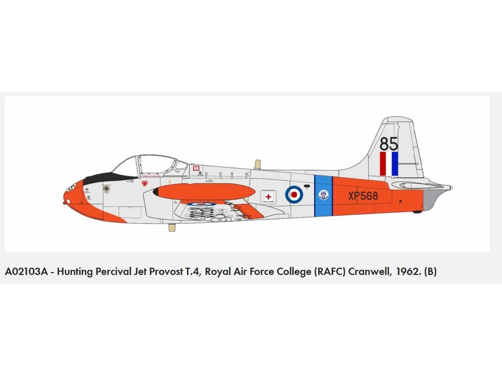 Airfix Jet Provost T.3/T.4 1/72 plastikinis surinkimo rinkinys A02103A