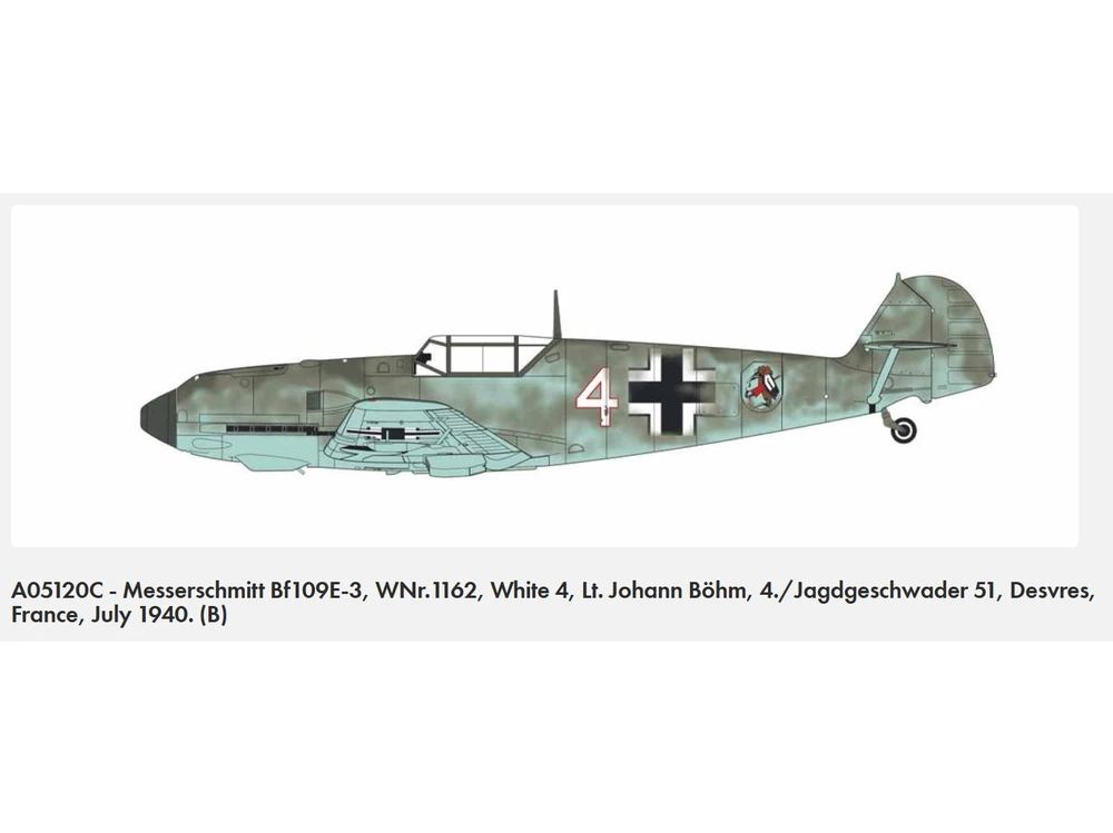 Airfix Messerschmitt Bf 109E-3/E-4 1/48 plastikinis surenkamas modelis