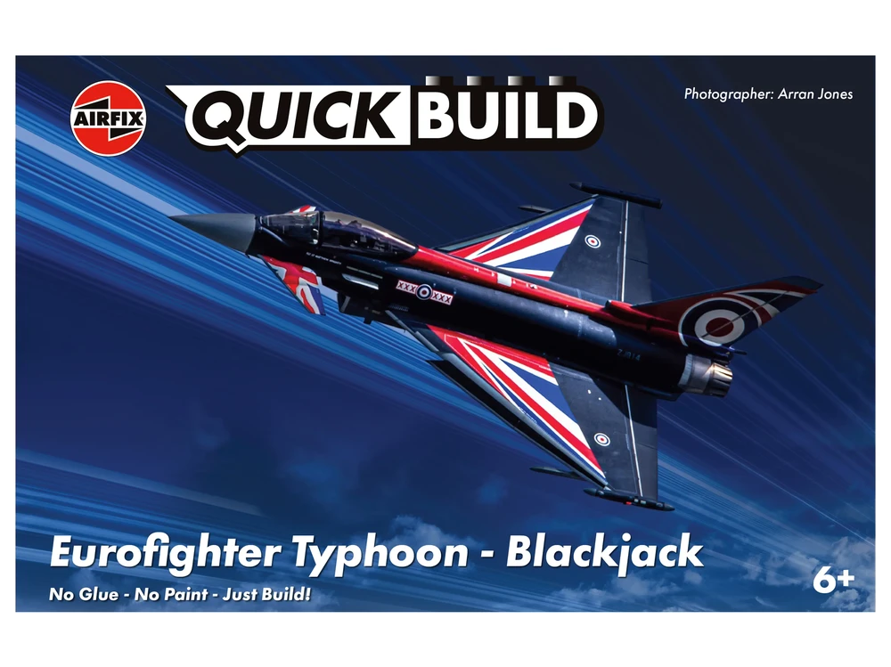 Airfix Quick Build Eurofighter Typhoon Blackjack modelis be klijų J6059