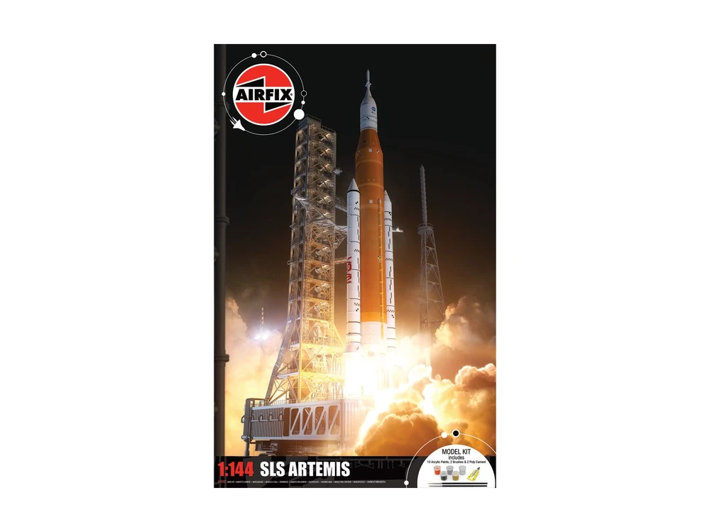 Airfix SLS Artemis raketos modelis 1/144 – dovanų rinkinys su dažais