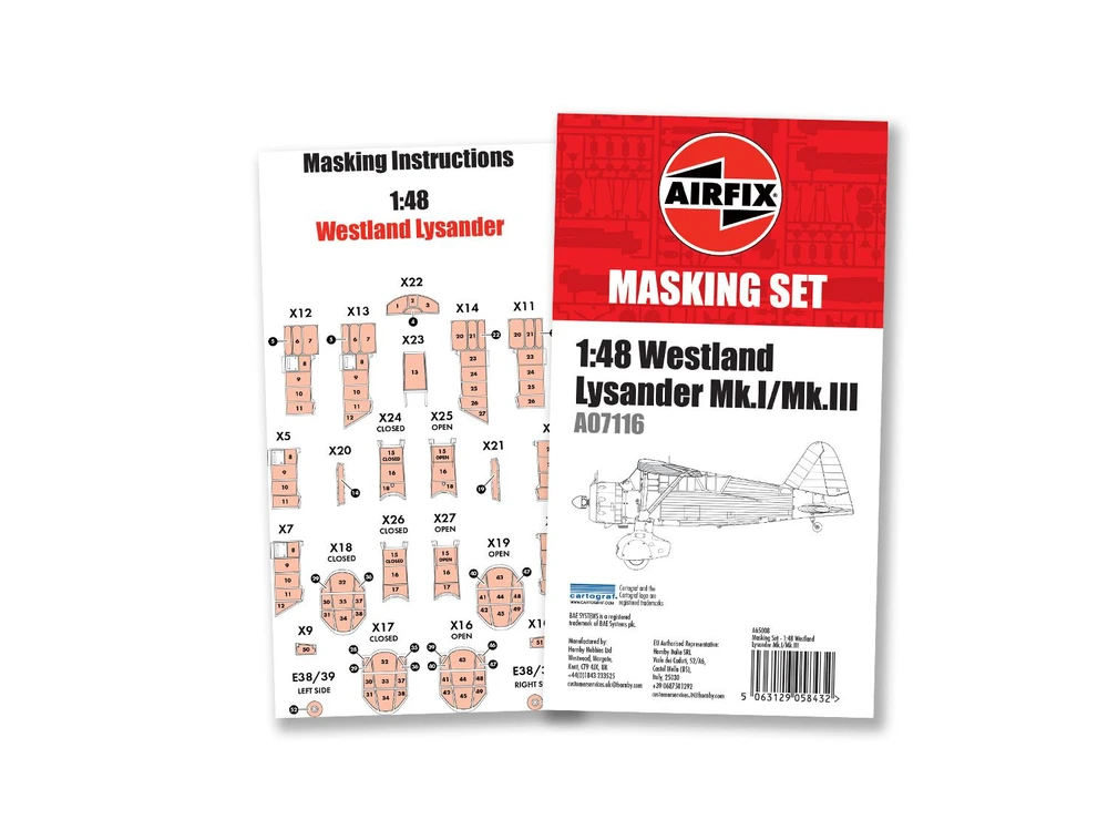 Airfix Westland Lysander 1/48 maskavimo rinkinys A65008