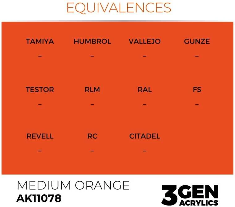 AK Interactive 3 gen. akriliniai dažai Medium Oranžinis, 17 ml (AK11078)