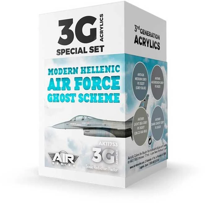 AK Interactive 3-ios kartos akrilai: HAF Ghost Scheme rinkinys AK11753