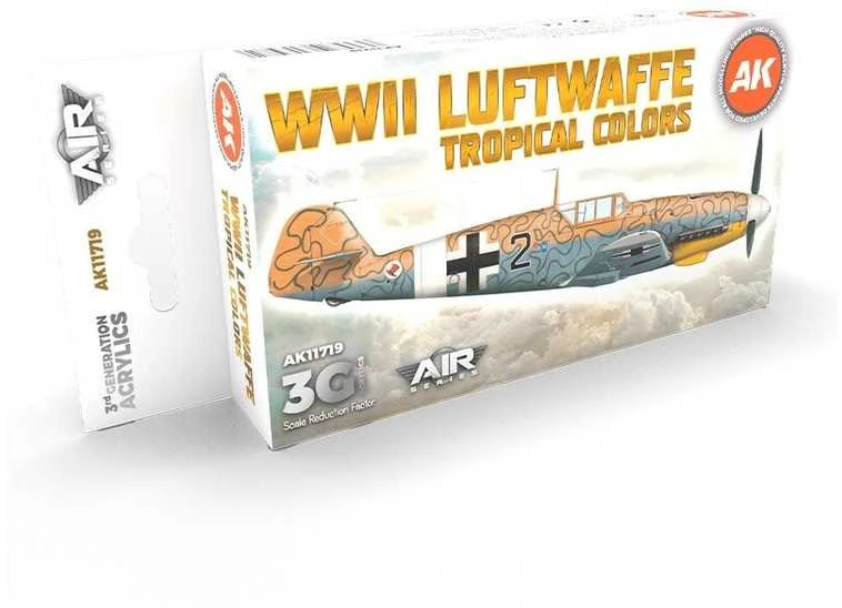 AK Interactive 3-ios kartos akrilinių dažų rinkinys: Luftwaffe tropikai AK11719