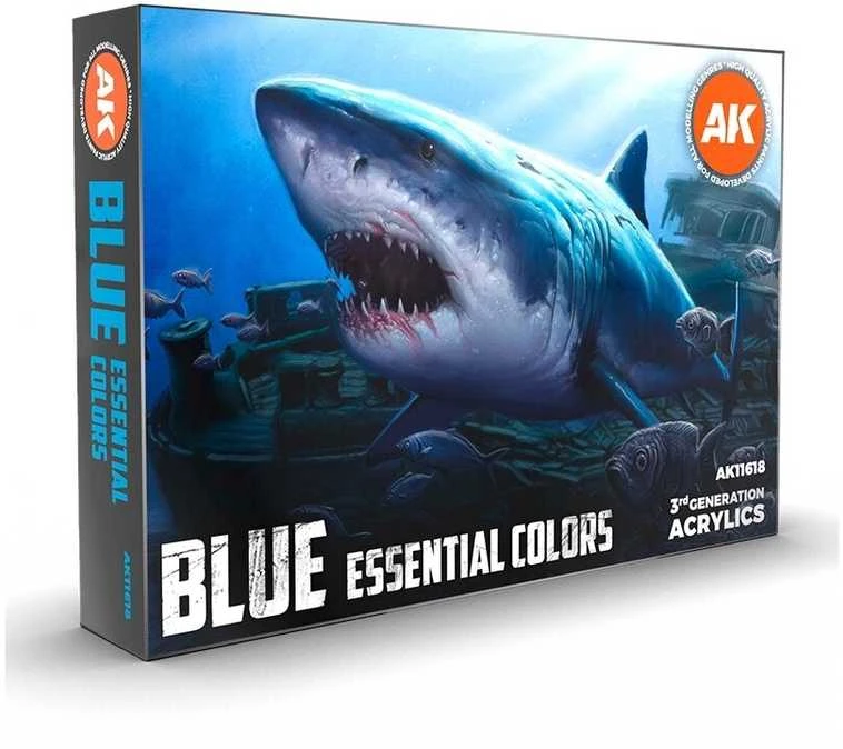 AK Interactive 3-ios kartos akrilinių dažų rinkinys Mėlyni atspalviai AK11618