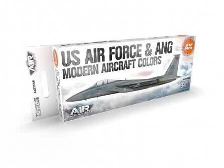 AK Interactive 3 kartos akrilinių dažų rinkinys USAF/ANG moderniems lėktuvams