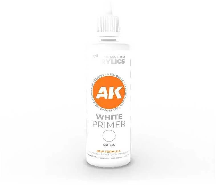 AK Interactive 3 kartos baltas akrilinis gruntas, 100 ml
