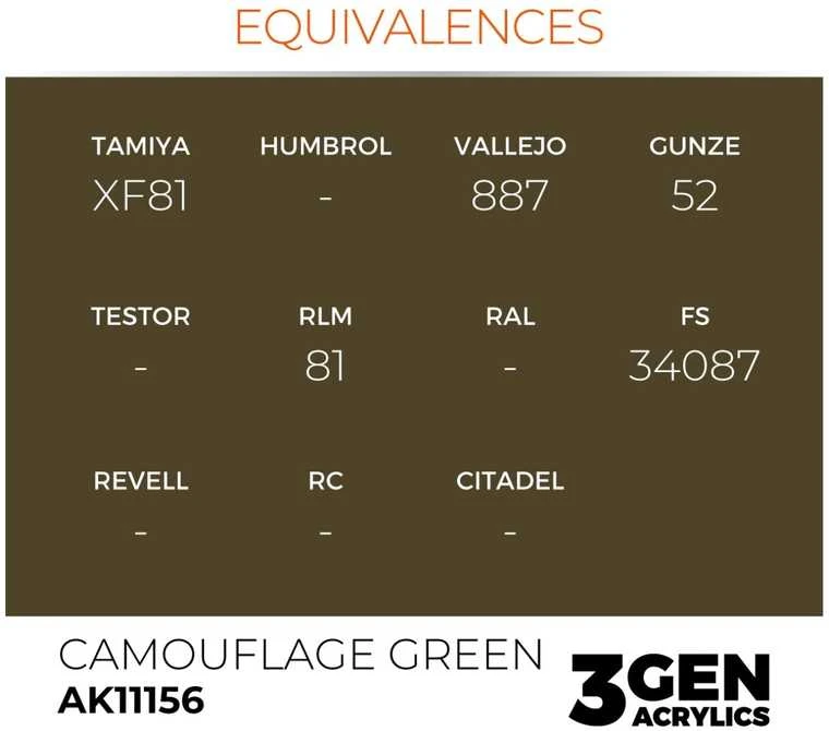AK Interactive 3Gen akriliniai dažai „Camouflage Žalias“ 17ml