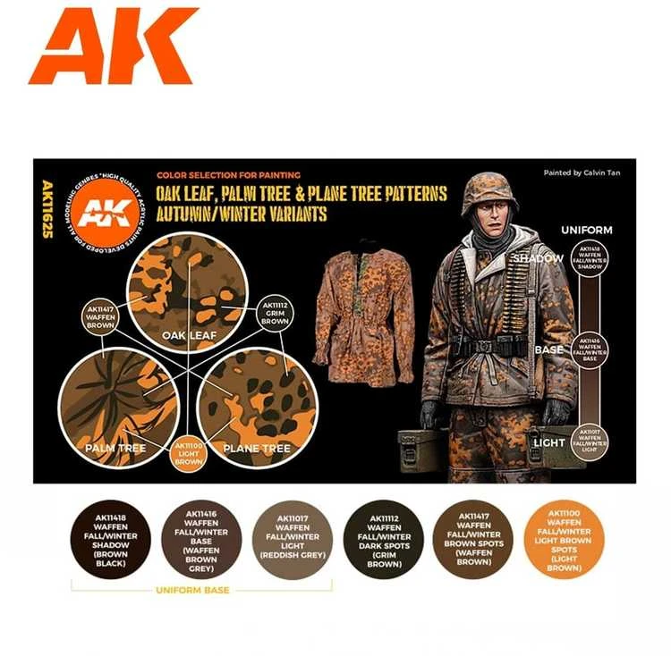 AK Interactive 3Gen akriliniai dažai Waffen-SS rudens/žiemos kamufliažui