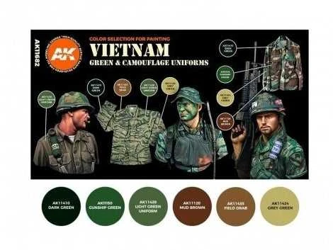 AK Interactive 3Gen akrilų rinkinys Vietnam Žalias & Camouflage, AK11682