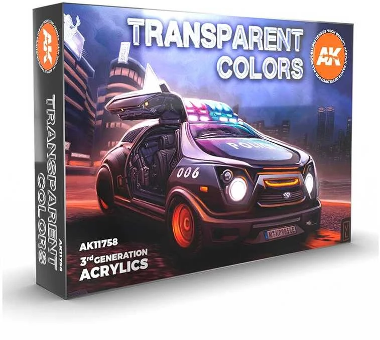 AK Interactive 3Gen skaidrių akrilinių dažų rinkinys, 6 spalvos