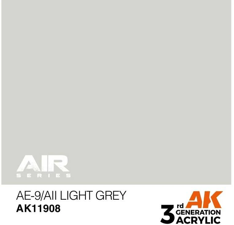 AK Interactive AE-9/AII šviesiai pilki AIR akriliniai dažai 17 ml