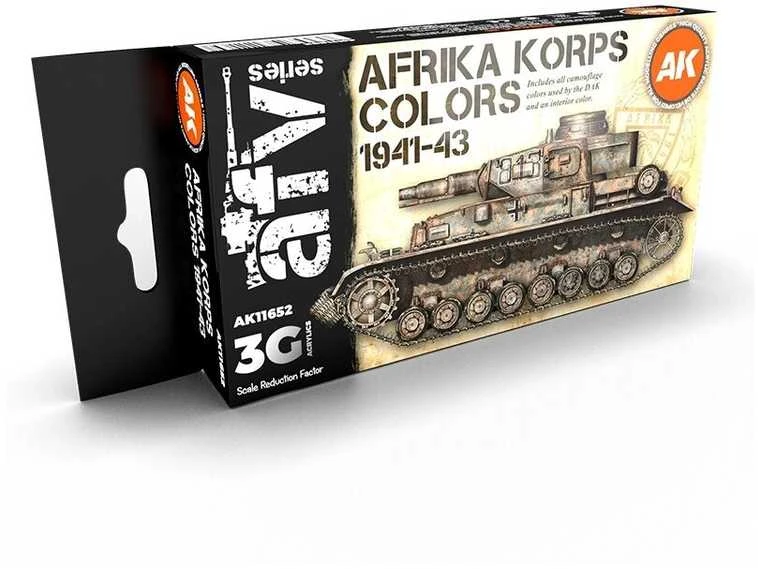 AK Interactive Afrika Korps 1941-43 akrilinių dažų rinkinys, 6 spalvos
