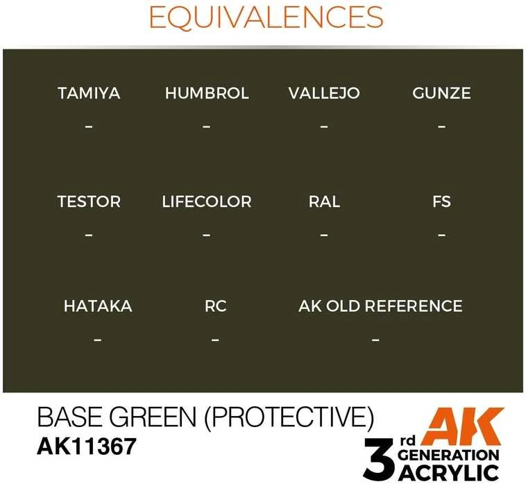 AK Interactive AFV 3Gen akriliniai dažai Base Žalias Protective 17 ml