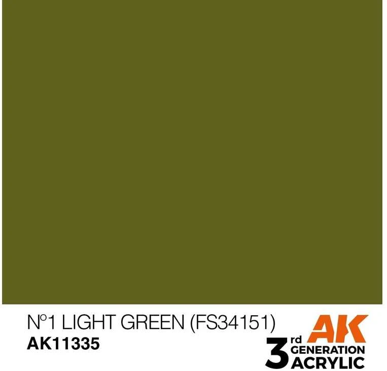 AK Interactive AFV akriliniai dažai Nº1 Light Žalias FS34151, 17 ml