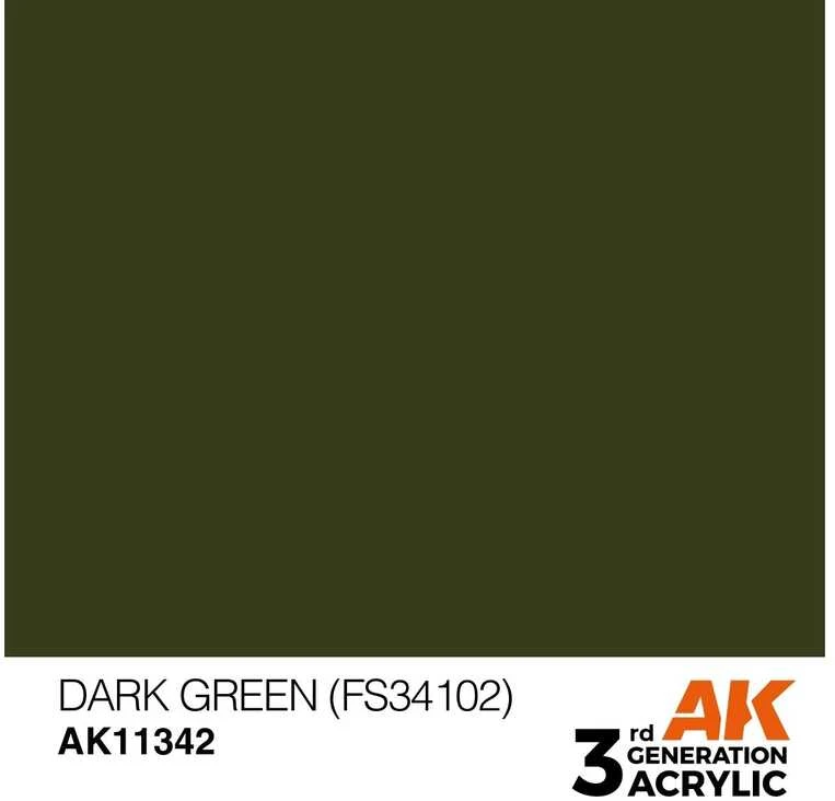 AK Interactive AFV tamsiai žalia FS34102 akriliniai dažai 17 ml