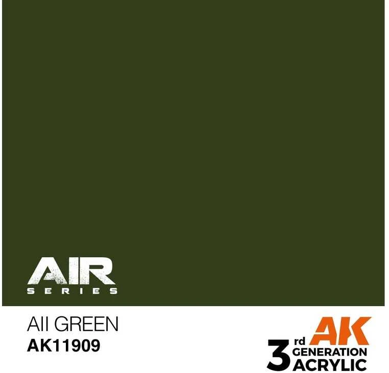 AK Interactive AII Žalias AIR akriliniai dažai lėktuvams 17 ml