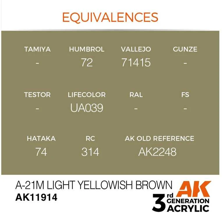 AK Interactive AIR A-21m šviesiai gelsvai rudi akriliniai dažai 17ml