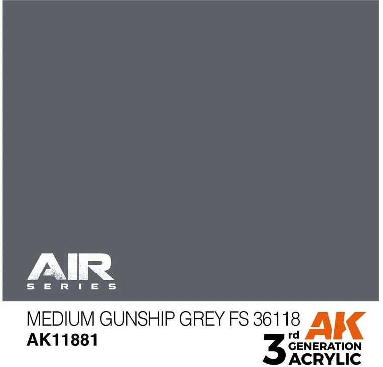 AK Interactive AIR akriliniai dažai Medium Gunship Pilkas FS36118 17ml