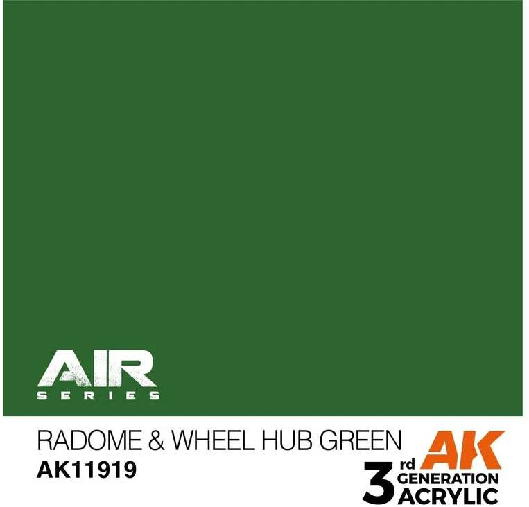 AK Interactive AIR akriliniai dažai Radome & Wheel Hub Žalias 17ml