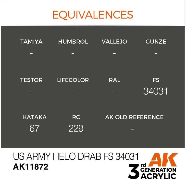 AK Interactive AIR akriliniai dažai US Army Helo Drab FS34031 17ml