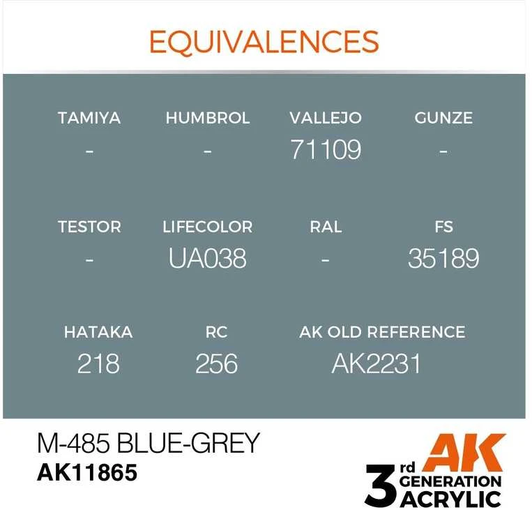 AK Interactive AIR M-485 Mėlyna-Pilkas akriliniai dažai lėktuvams 17ml