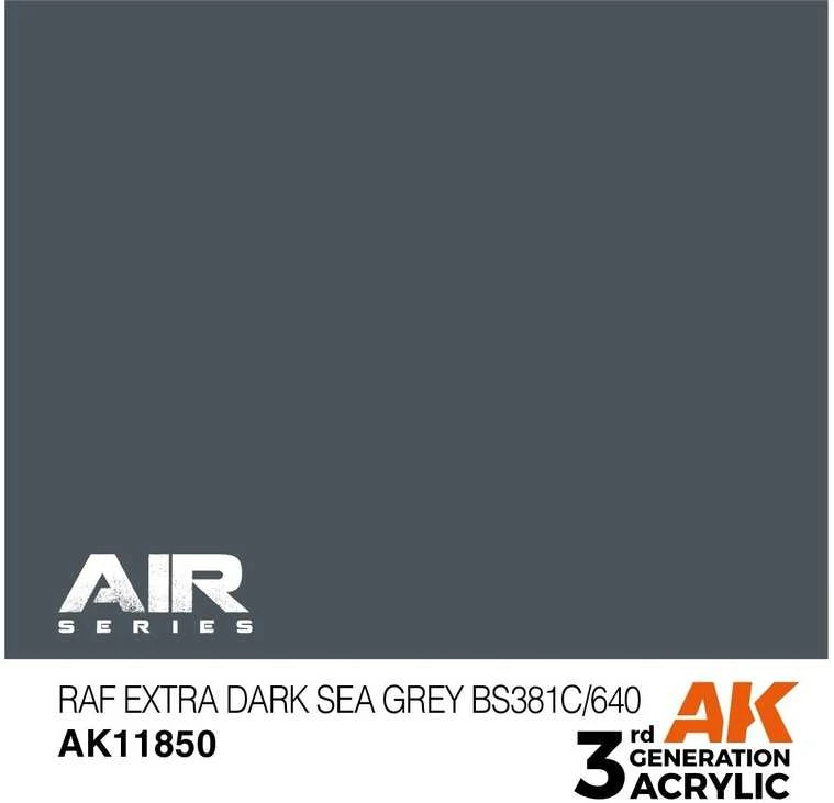 Ak Interactive AK RAF Extra Dark Sea Pilkas akriliniai dažai lėktuvams, 17 ml