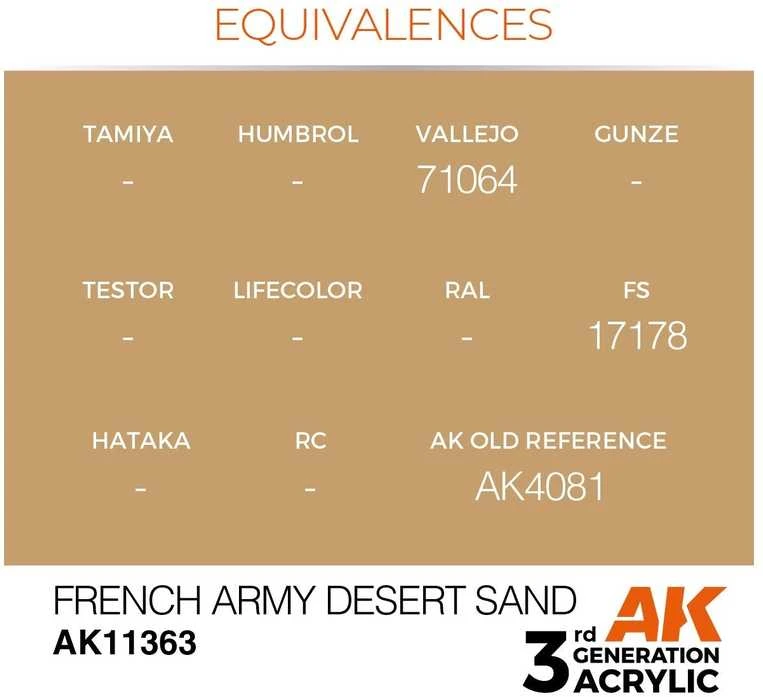 AK Interactive AK11363 Prancūzų armijos dykumos smėlio akrilas 17ml