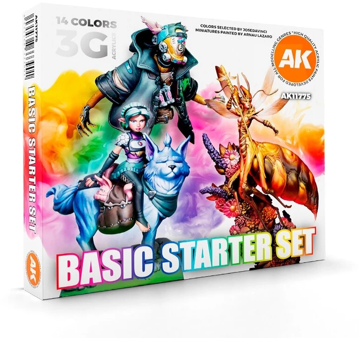 AK Interactive akrilinių dažų rinkinys modeliuotojams, 14 ryškių spalvų