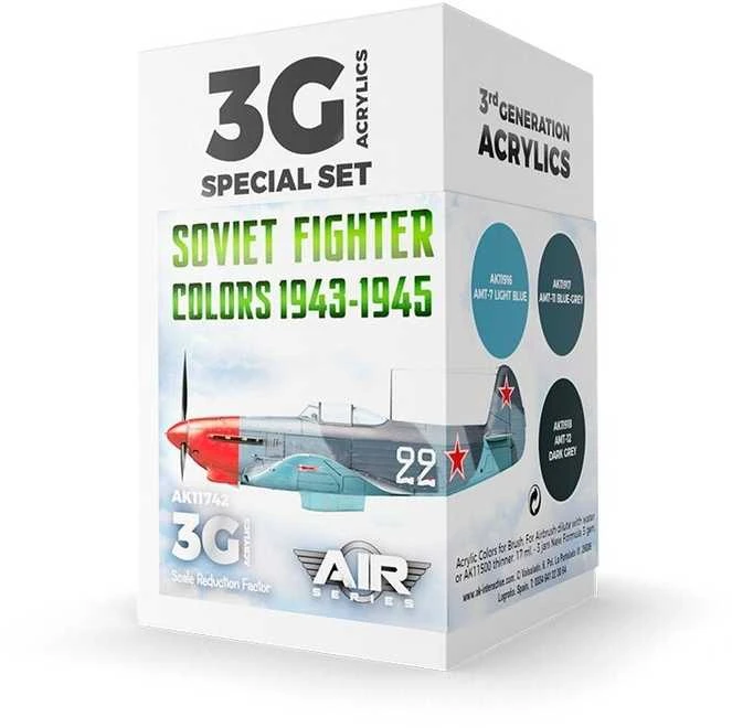 AK Interactive akrilinių dažų rinkinys Sovietų naikintuvams 1943–1945, AK11742