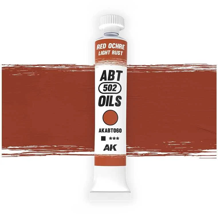 Ak Interactive Aliejiniai dažai ABT 502 Raudona Ochre / Light Rust efektams AKABT060