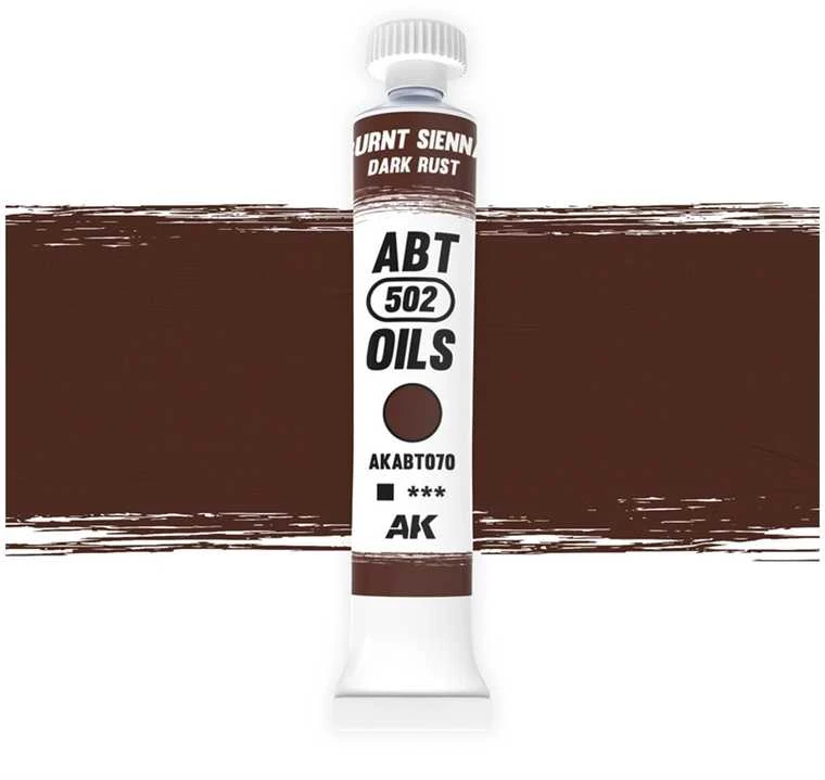 AK Interactive aliejiniai dažai Burnt Sienna / Dark Rust, rūdžių efektams