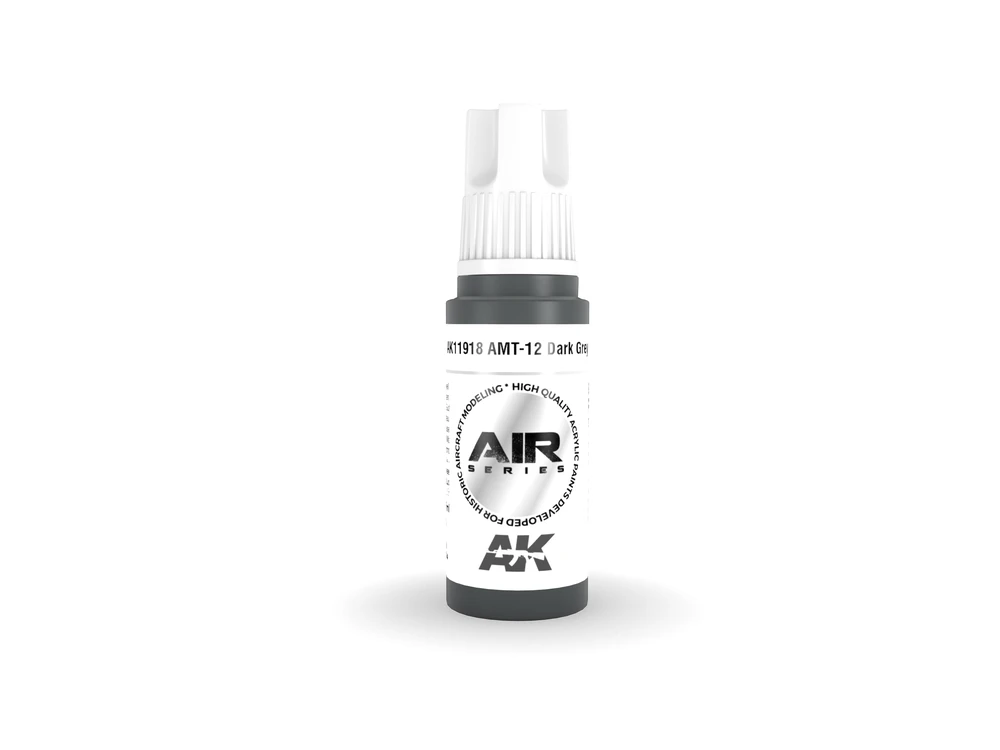 AK Interactive AMT-12 tamsiai pilki akriliniai dažai AIR modeliams, 17 ml
