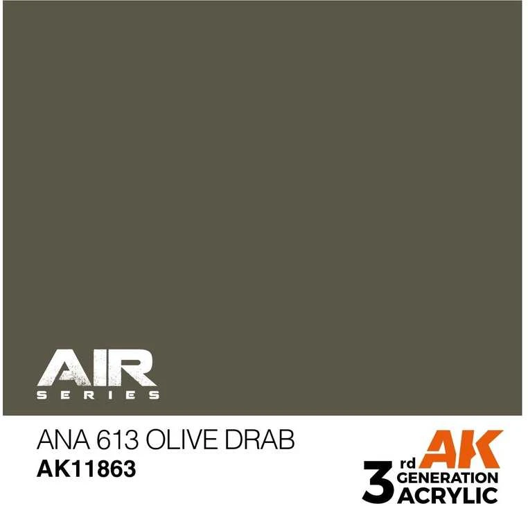 AK Interactive ANA 613 Olive Drab akriliniai dažai AIR, 17 ml
