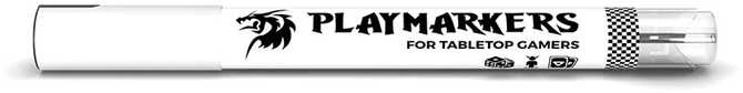 AK Interactive baltas akrilinis dažų žymeklis Playmarker, teptuko galiukas
