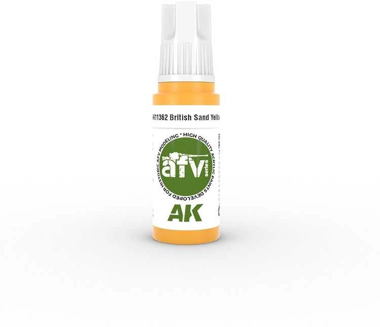 AK Interactive British Sand Geltona akriliniai dažai karinei technikai 17ml