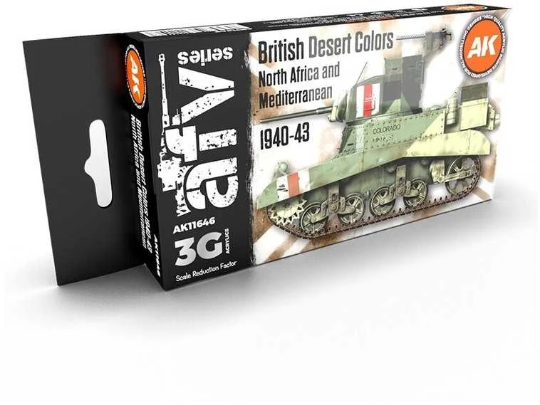 AK Interactive britų dykumos kamufliažo akrilinių dažų rinkinys 1940-43