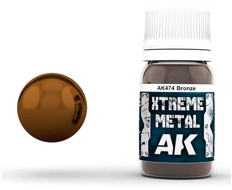 AK Interactive Bronze Xtreme Metal emaliniai dažai 30 ml