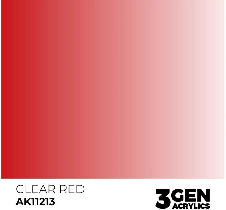 AK Interactive Clear Raudona akriliniai dažai, 3 gen., 17 ml (AK11213)