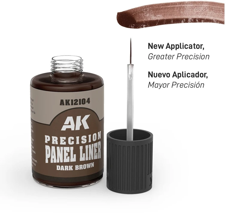 AK Interactive Dark Brown panelių linijų dažai, 30 ml AK12104