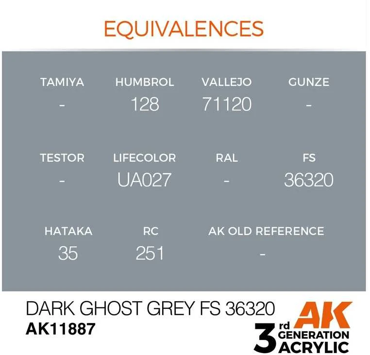 AK Interactive Dark Ghost Pilkas FS36320 akriliniai dažai 17ml